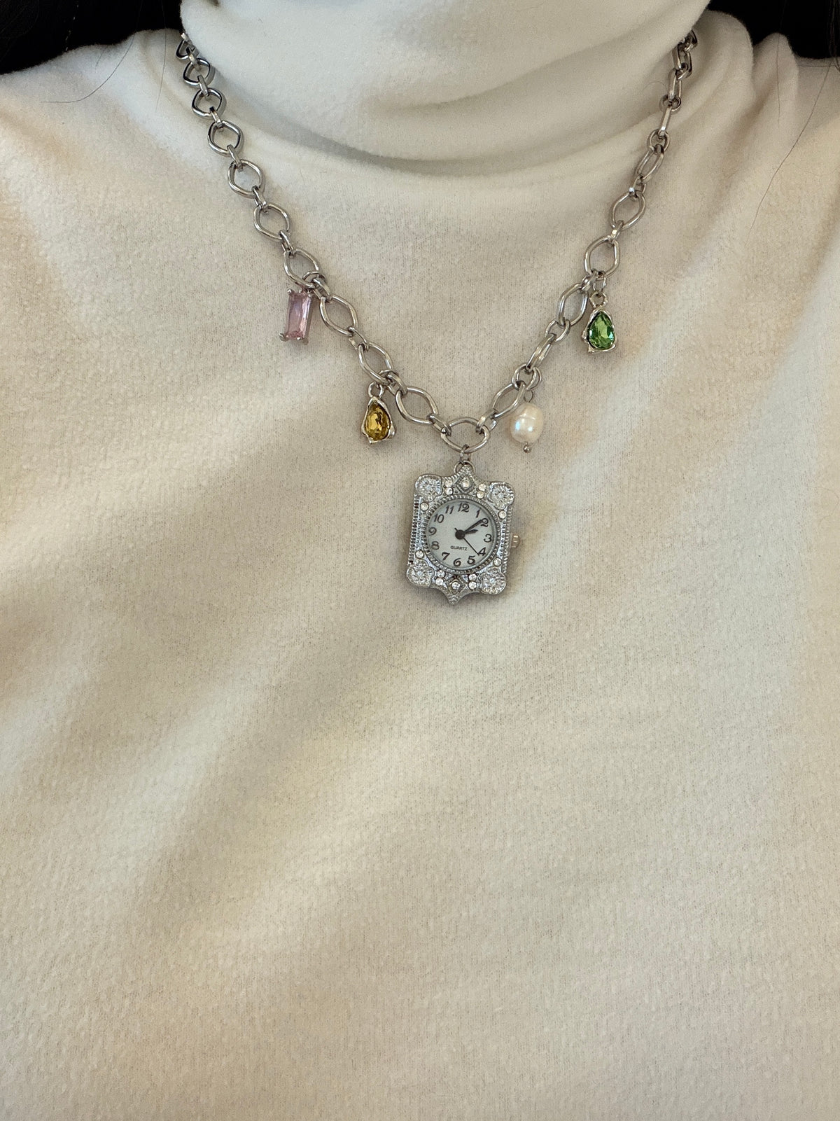 Gem Mix Watch Necklace