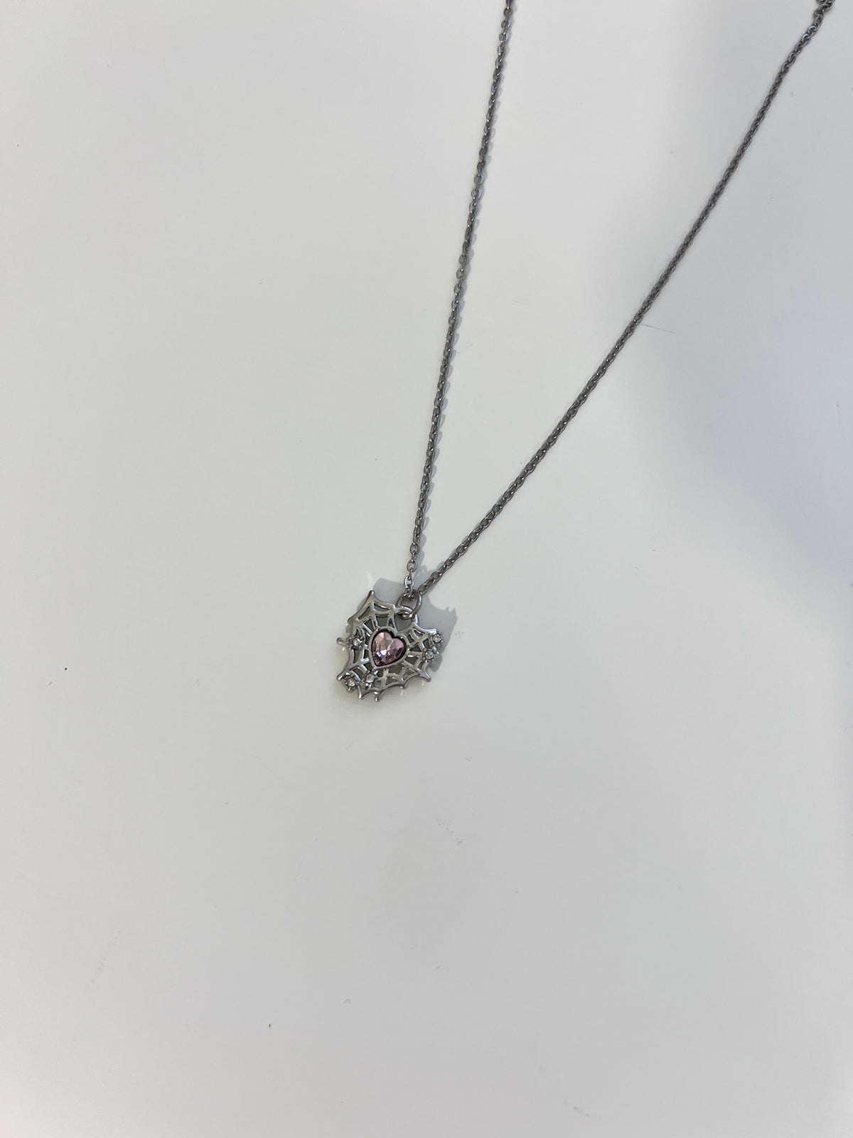 Spiderweb Heart Pendent Necklace