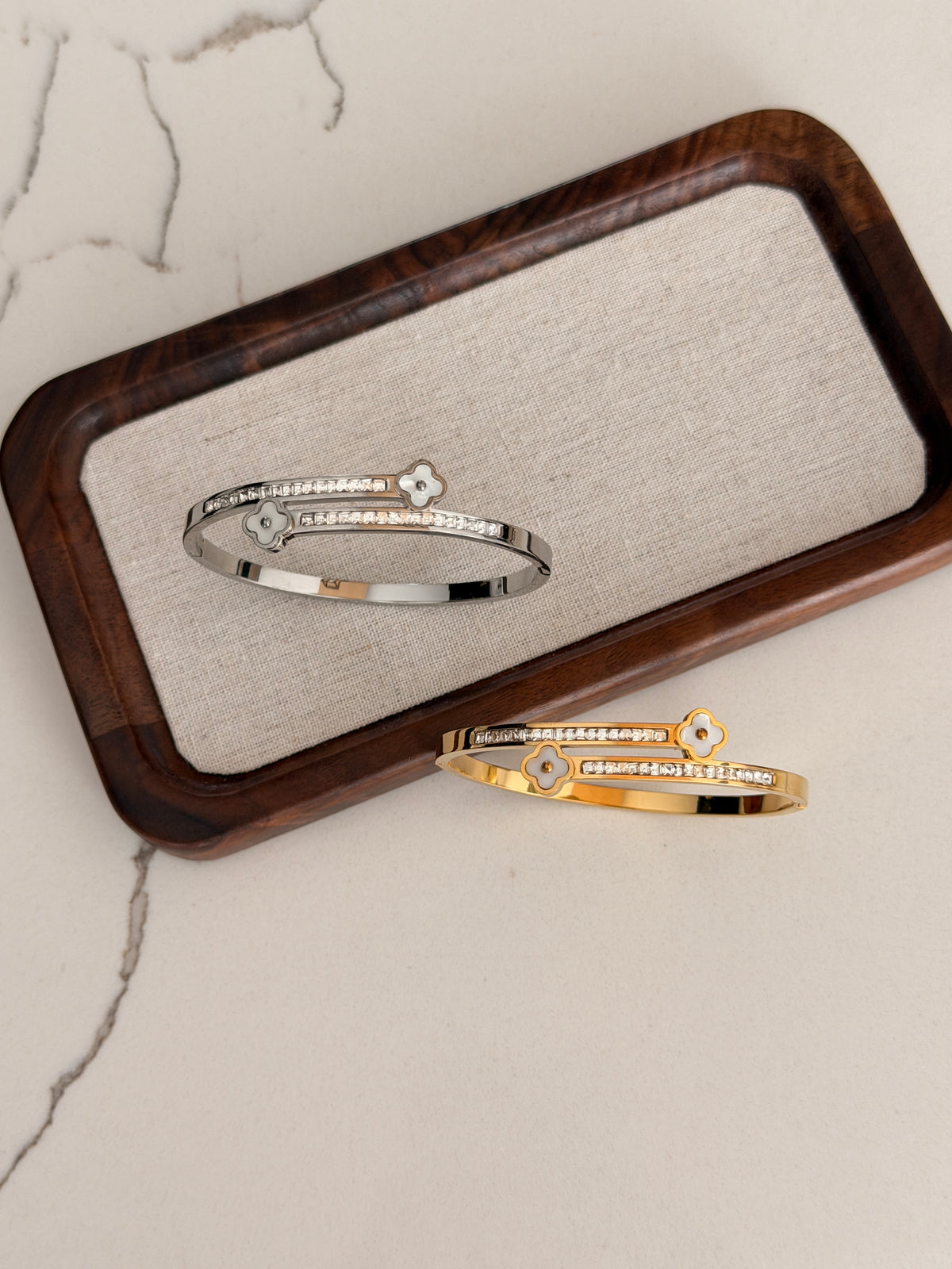 Clover Wrap Cuff Bangle