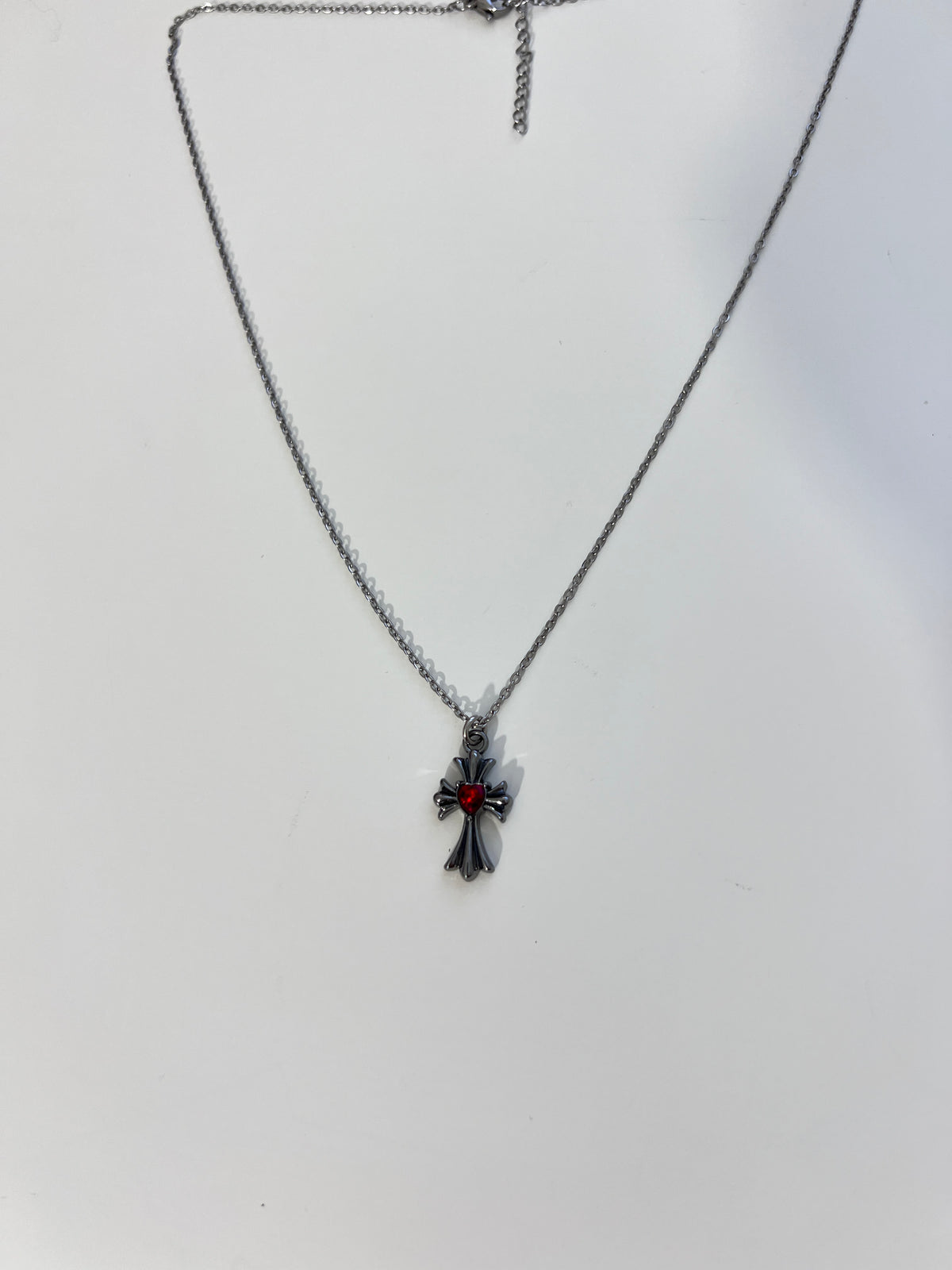 Chrome Heart Cross Pendent Necklace