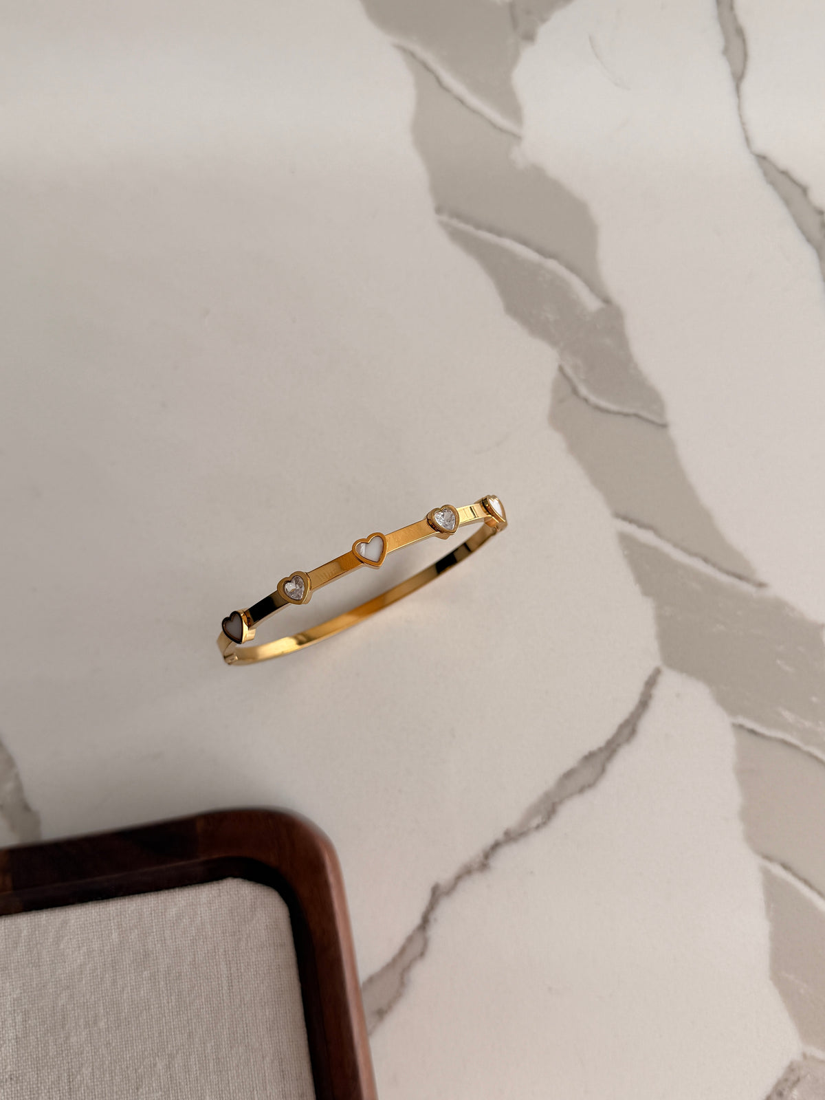 Dainty Heart Cuff Bangle
