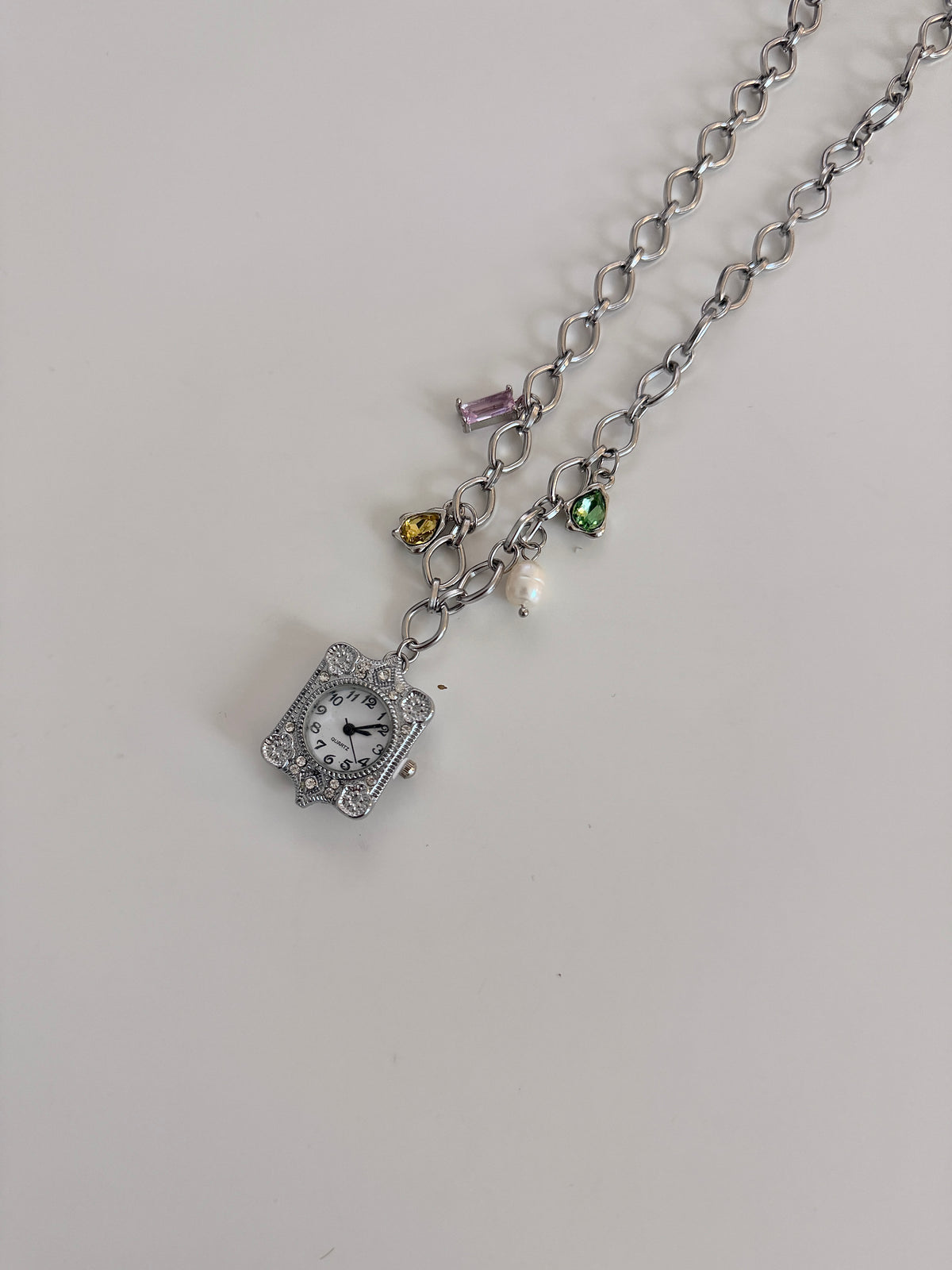 Gem Mix Watch Necklace