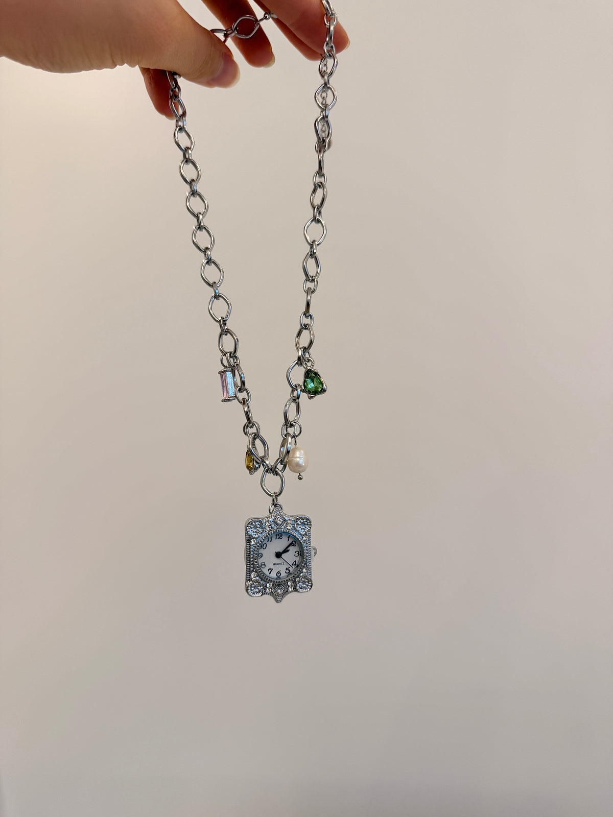 Gem Mix Watch Necklace