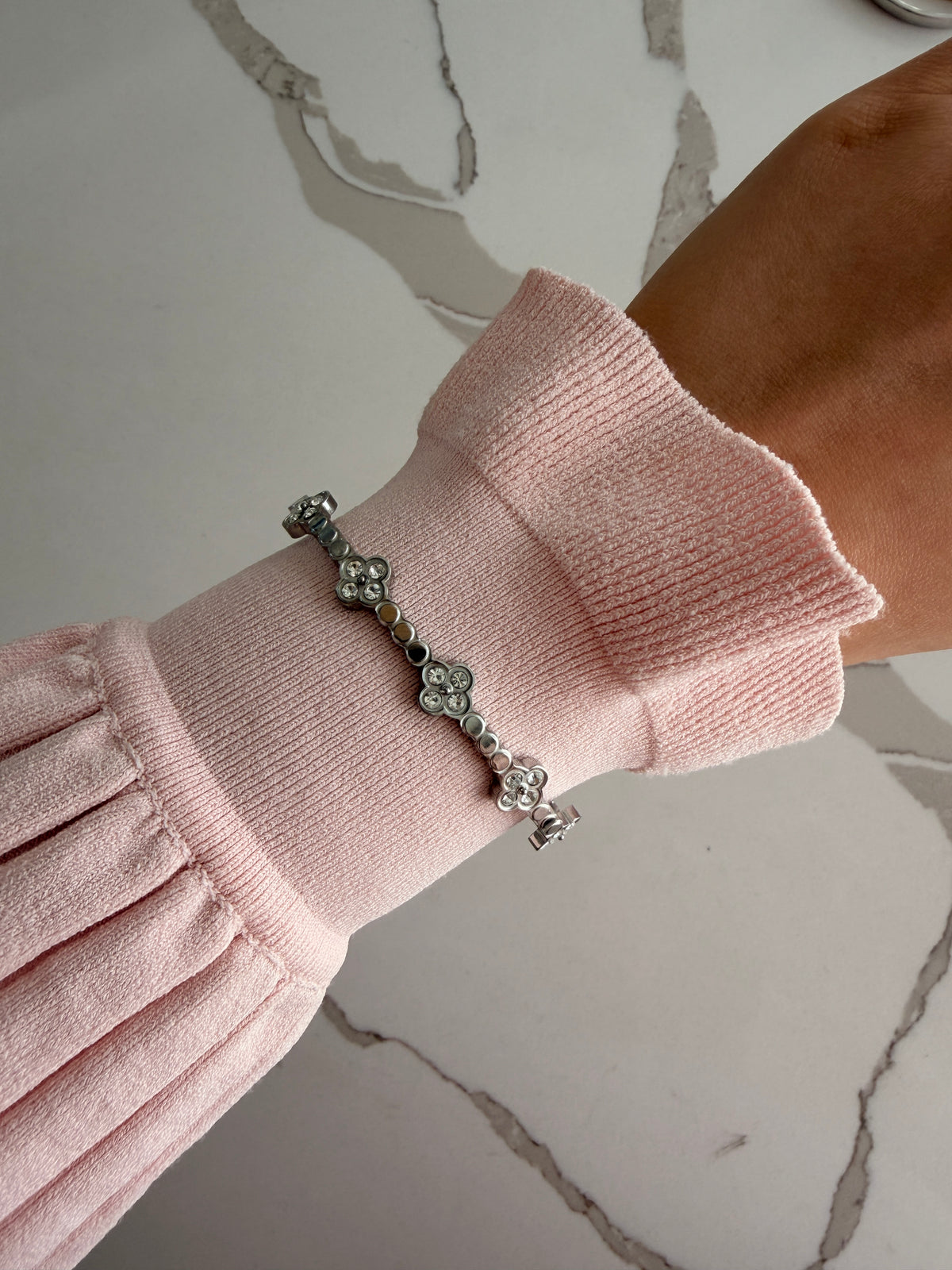 Dainty Clover Cuff Bangle