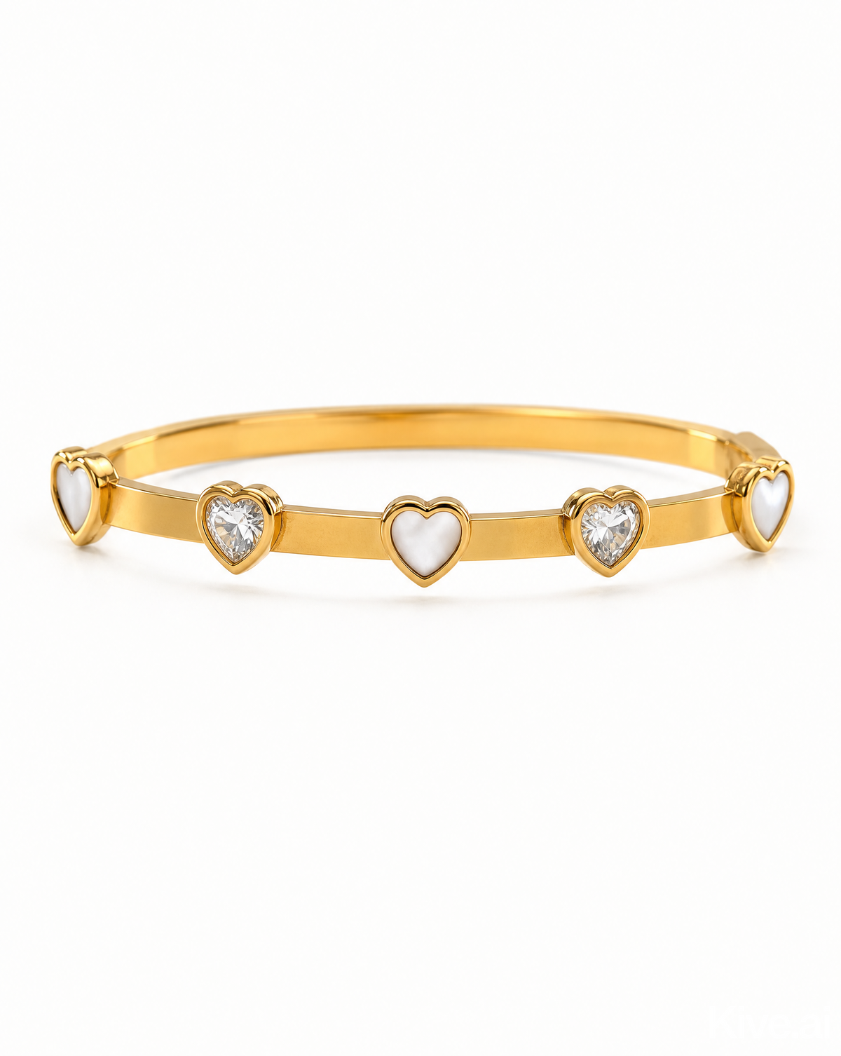Dainty Heart Cuff Bangle