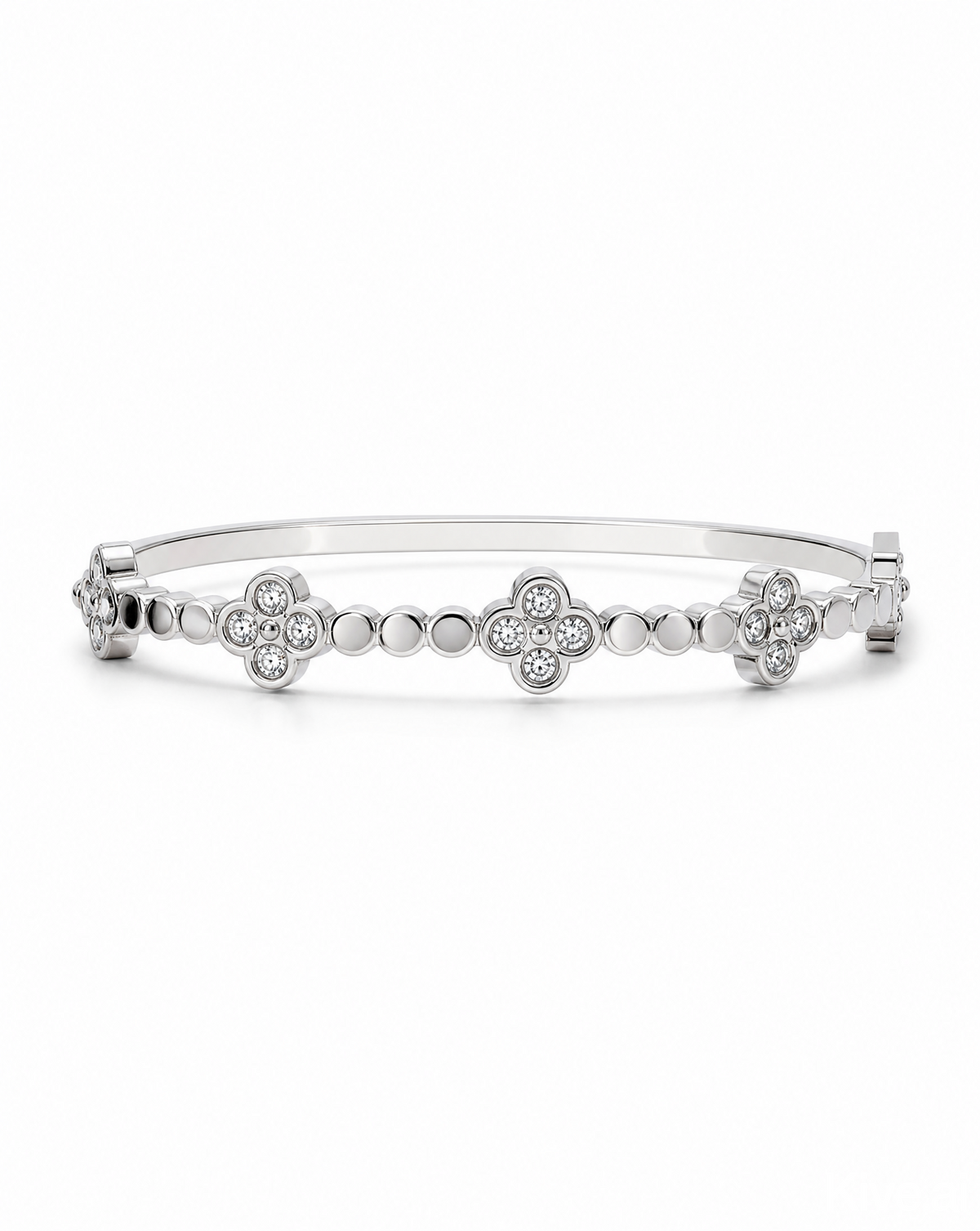 Dainty Clover Cuff Bangle