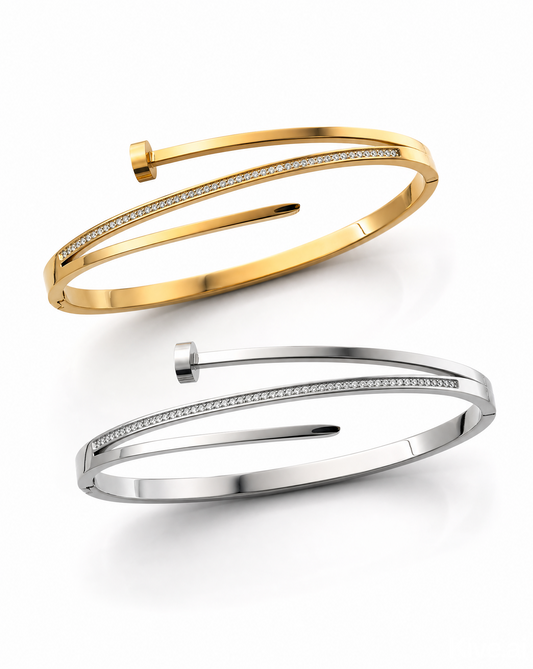 Sparkling Nail Cuff Bangle